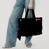 PRESLEY PUFFER QUILTED TOTE BAG WITH POUCH-BLACK