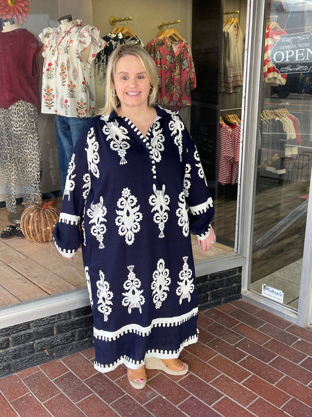 Abstract Print Midi Dress