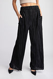 PLEATED STRAIGHT LEG PANTS