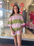 Bold Block Stripe Knit Lounge Shorts