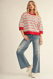 Mollie Striped 3/4 Sleeve Top