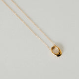 MINI OPEN OVAL PENDANT NECKLACE - WATERPROOF