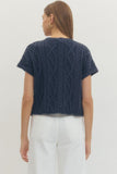 Navy Cable Knit Sweater