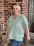 All the Stripes Vneck Blouse