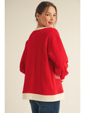 Flower Patch Sweatshirt - Red