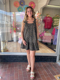 Denim Leopard Mini Dress
