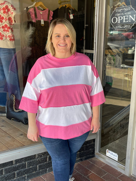 Polly Color Block Top - Pink