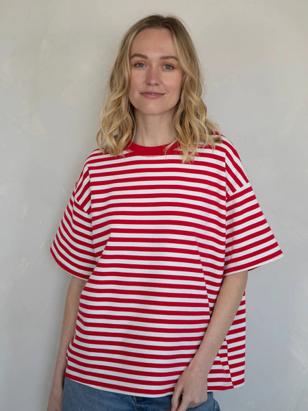 Cassandra Striped Tee - Red