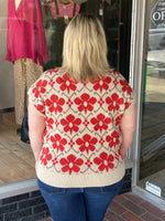 Floral High Neck Sweater