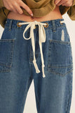Denim Barrel Jeans w/ Drawsting