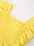 Ombre Ruffle Girls Dress Smocked Strap Dress