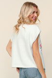 Button Down Floral Embroidery Sweater Vest