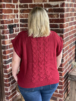 Cable Knit Sleeveless Sweater Vest