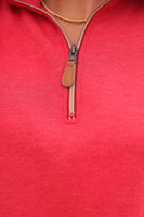 Miley Quarter Zip Pullover - Red