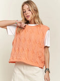 LIGHTWEIGHT SWEATER KNITVEST TOP - CORAL