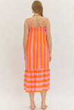Sherbet Striped Dress - Orange