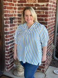 Striped Puff Sleeve Blouse