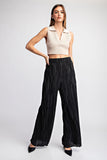 PLEATED STRAIGHT LEG PANTS