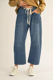 Denim Barrel Jeans w/ Drawsting