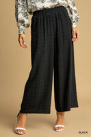 High Waisted Embellished Linen Pants - Black