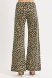 MID RISE WIDE LEOPARD PRINT PANTS