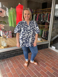 NAVY FLORAL TOP