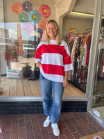 Polly Color Block Top - Red