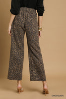 Animal Print Non- Stretch Wide Leg Pants