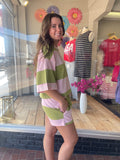 Bold Block Stripe Knit Lounge Shorts