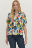 Floral Print Smocked Top