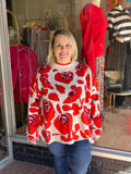 Floral Sweater with Mock Neck