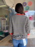 3/4 Sleeve Casual Striped Top