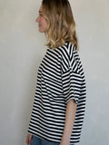 Cassandra Striped Tee - Black
