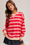 Oversized French Terry Sweatshirt- Red