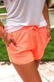 Solid Neon Coral Everyday Shorts
