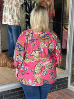 Boho Paisley Puff Sleeve Blouse