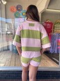 Bold Block Stripe Knit Lounge Shorts