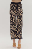 Animal Print High Waist Sweater Pants