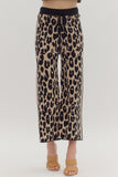 Animal Print High Waist Sweater Pants