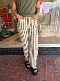 Julia Stripe Pant - Olive