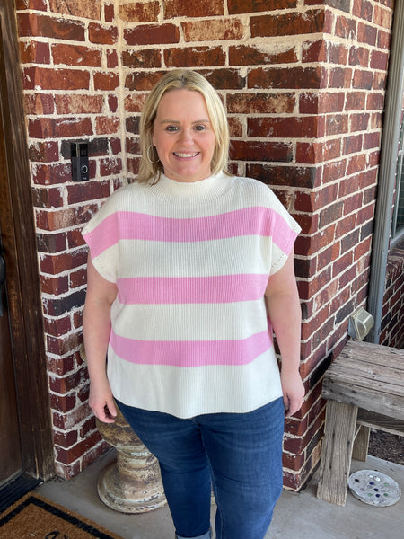 Striped Sweater - Pink