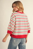 Mollie Striped 3/4 Sleeve Top