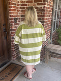 RUGBY STRIPE WASHED TERRY DRESS