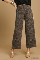 Animal Print Non- Stretch Wide Leg Pants