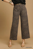 Animal Print Non- Stretch Wide Leg Pants