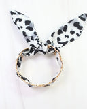 Evanston Heart Scarf Bracelet Gray Leopard