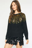 Sequin Sweater - Black
