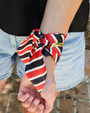 Serafina Scarf Bracelet Bk Rd Stripe