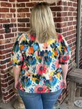 Floral Print Smocked Top