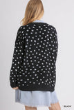 Dalmatian Hand Stamped Open Front Cardigan Sweater